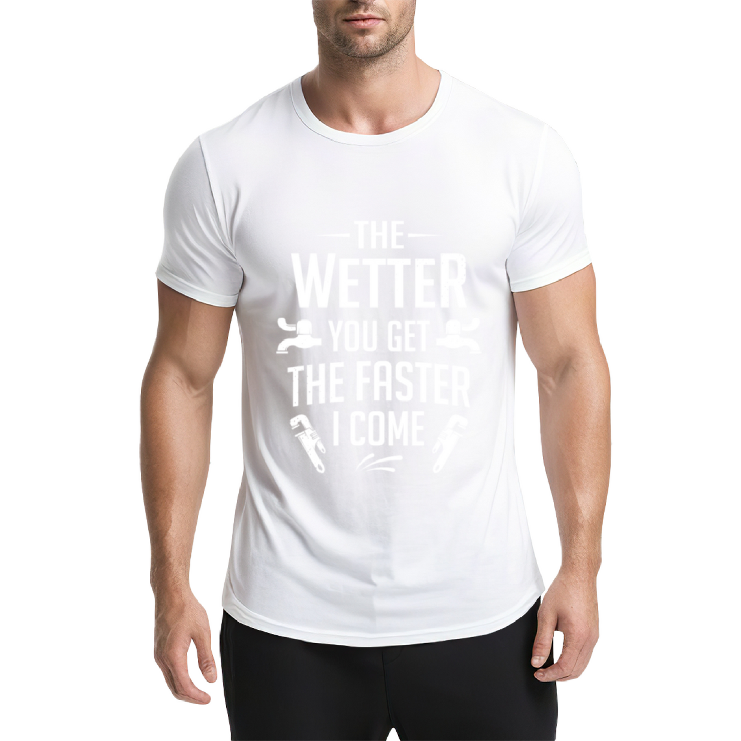 Funny Plumber Pun The Wetter You Get The Faster I Come Tee
