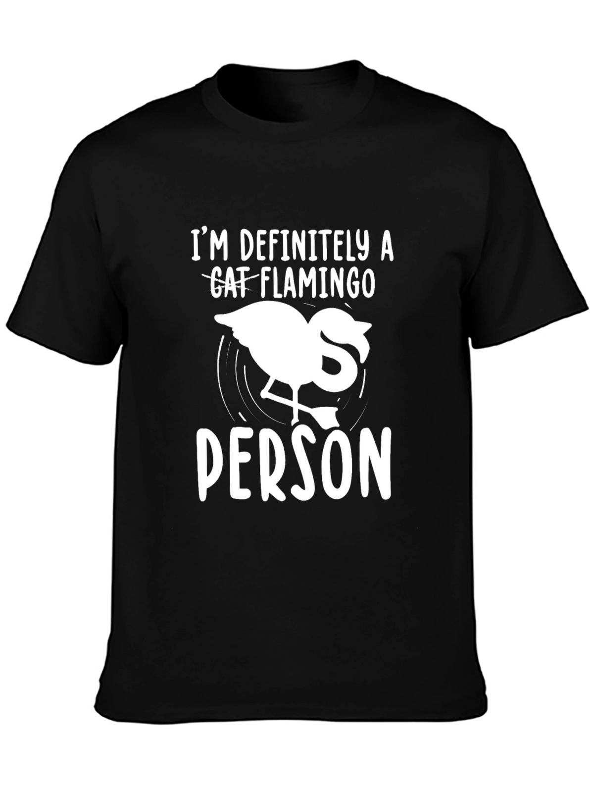 Cat Flamingo Person Graphic Tee