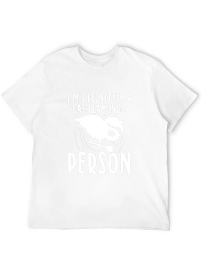 Cat Flamingo Person Graphic Tee