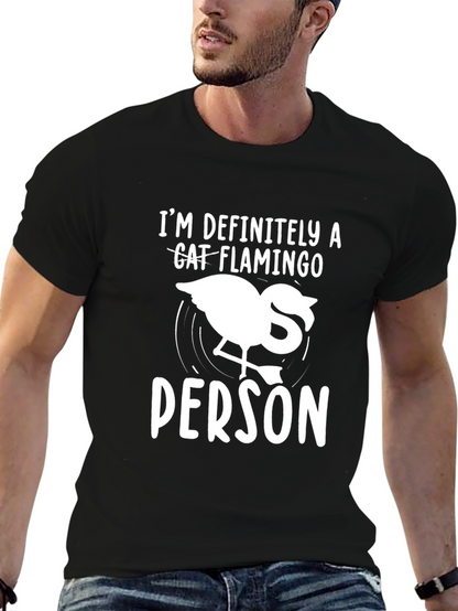 Cat Flamingo Person Graphic Tee