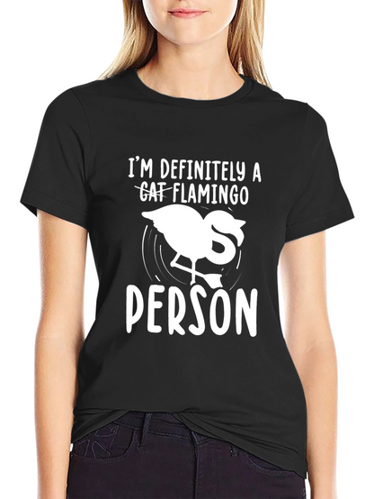 Cat Flamingo Person Graphic Tee