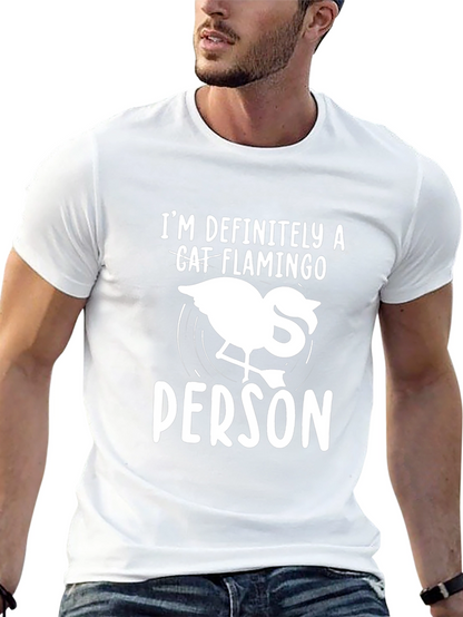 Cat Flamingo Person Graphic Tee