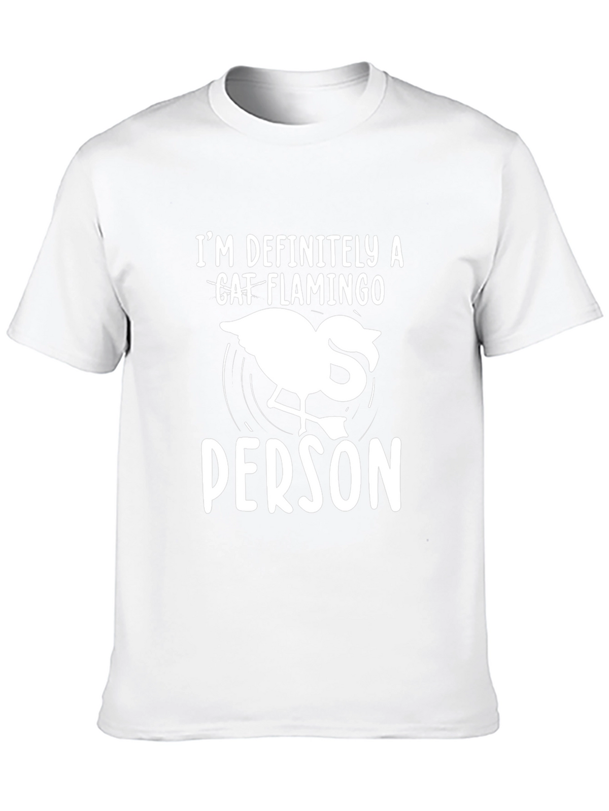 Cat Flamingo Person Graphic Tee