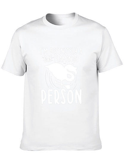 Cat Flamingo Person Graphic Tee