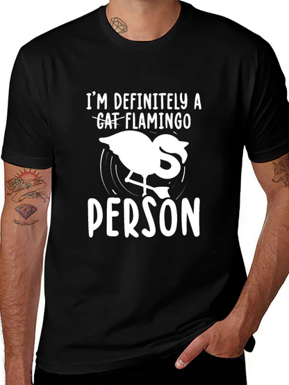 Cat Flamingo Person Graphic Tee