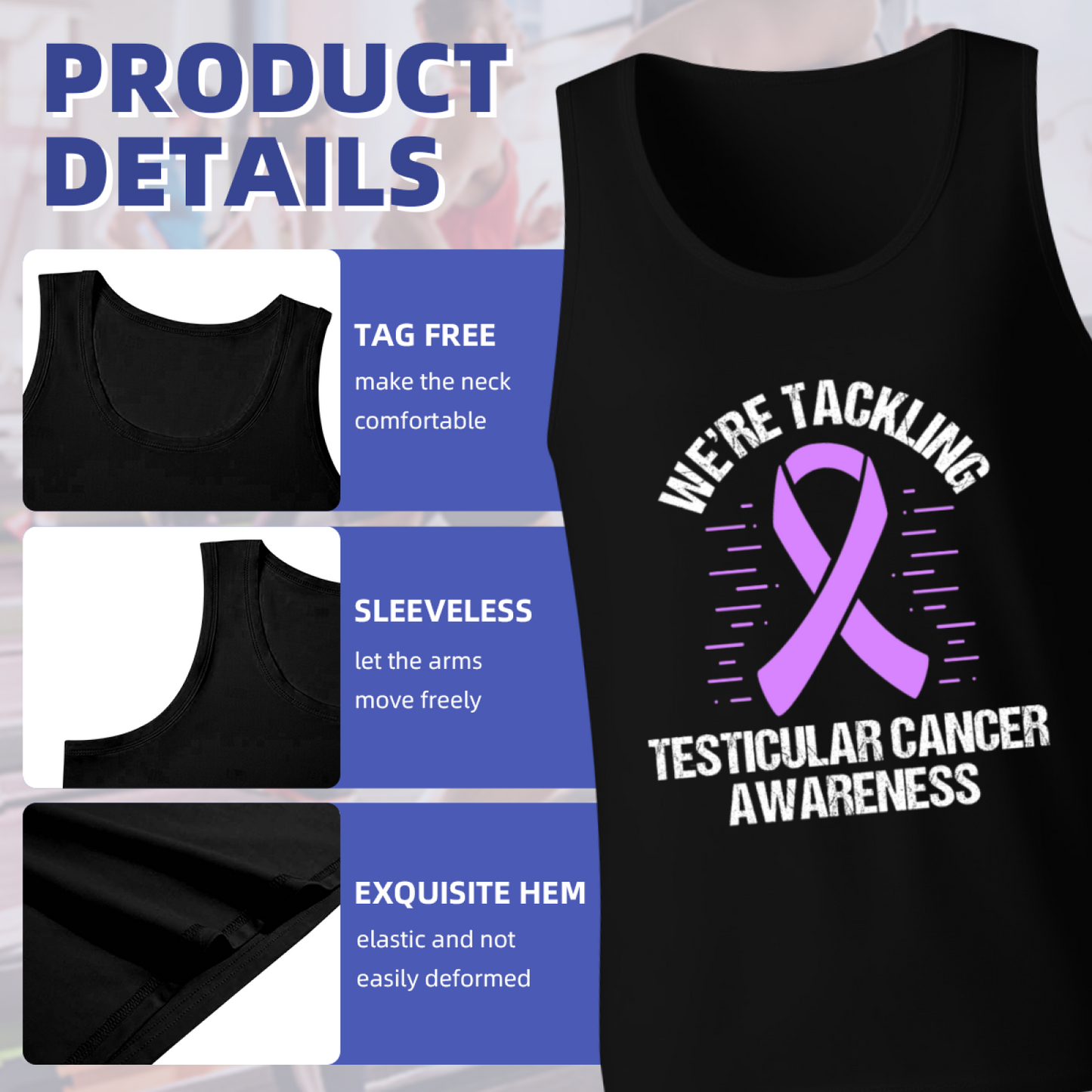 Testicular Cancer Awareness Purple Ribbon Tank