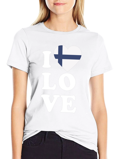 I Love Finland Flag Heart T-Shirt