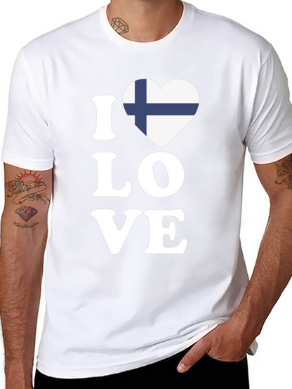I Love Finland Flag Heart T-Shirt