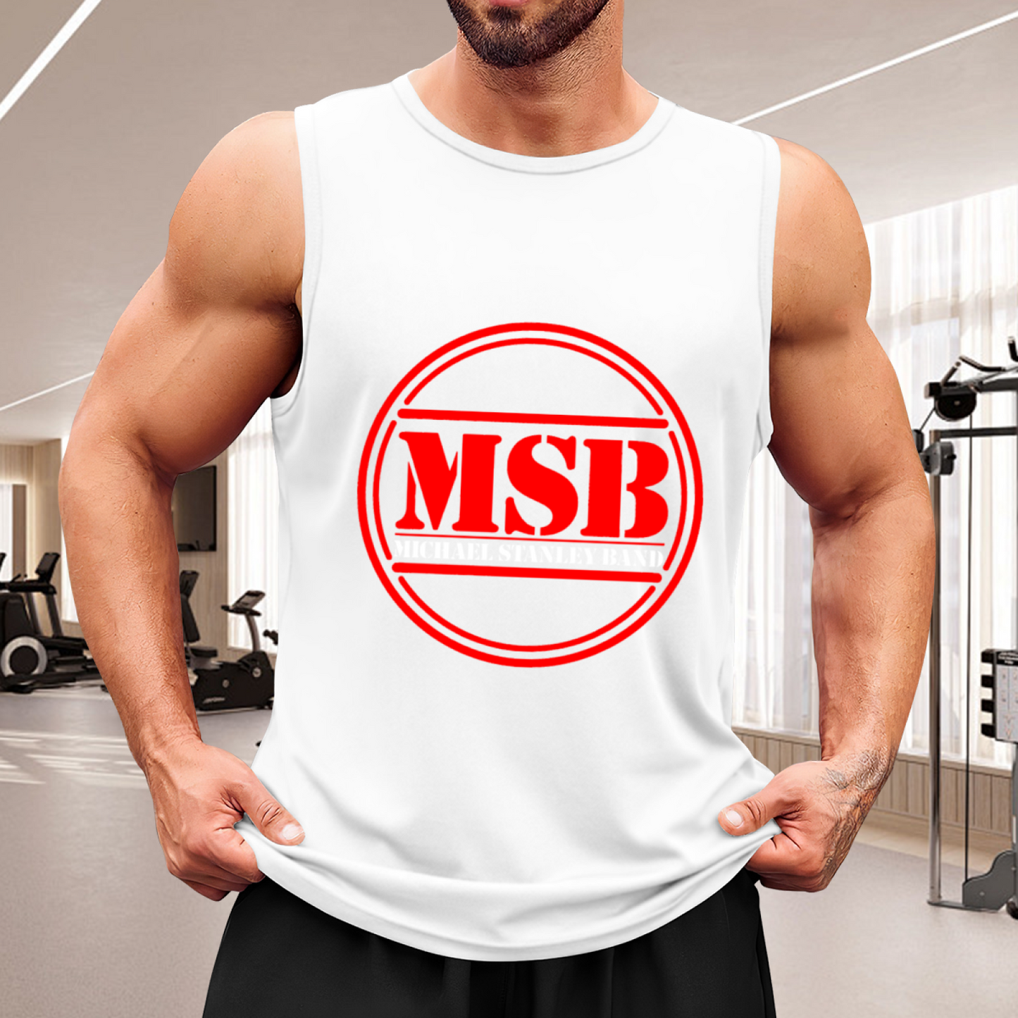 MSB Circular Stamp Logo Mens Cotton Tank Vest