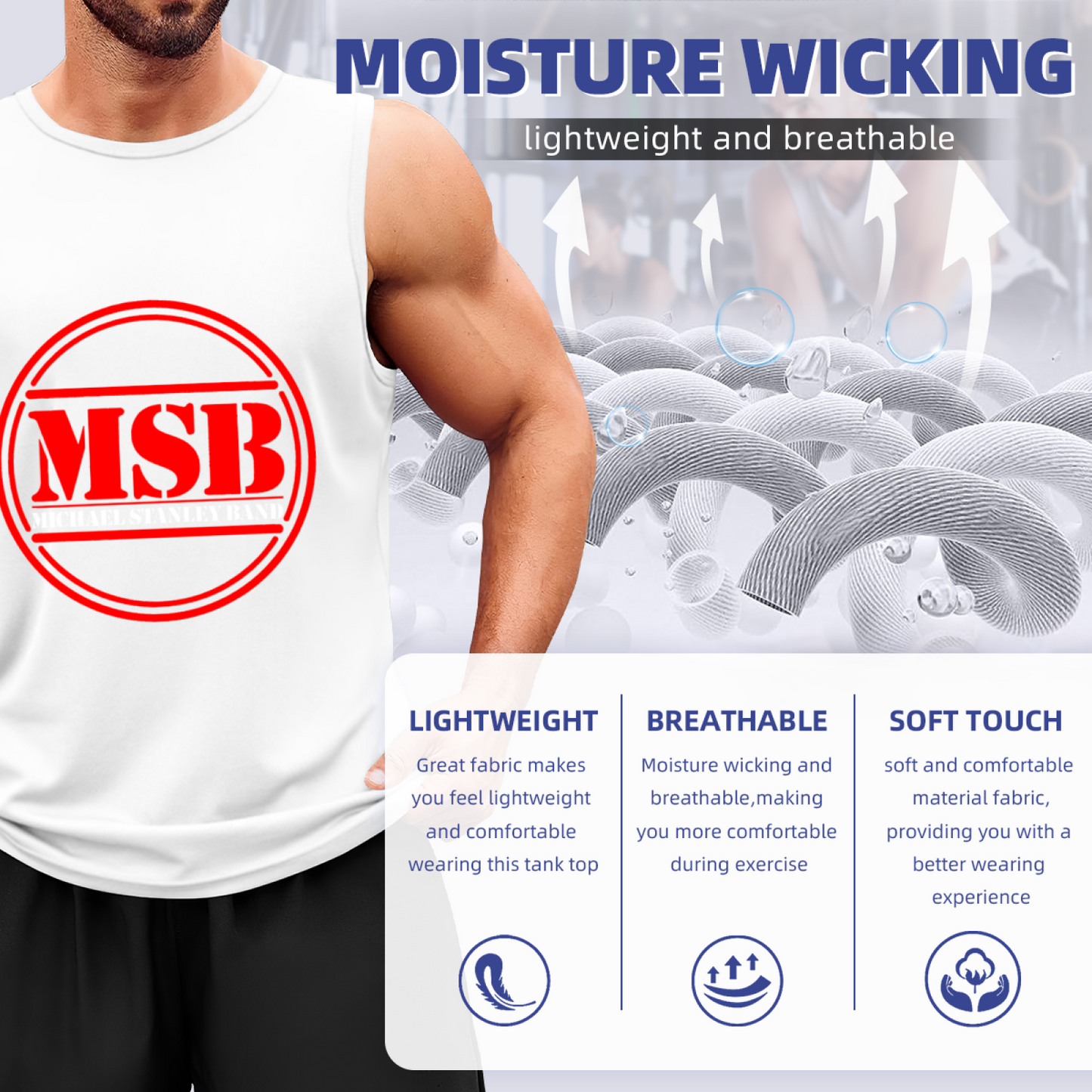 MSB Circular Stamp Logo Mens Cotton Tank Vest