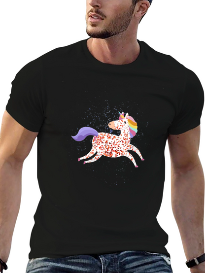 Unicorn Graphic Mens Black T-Shirt