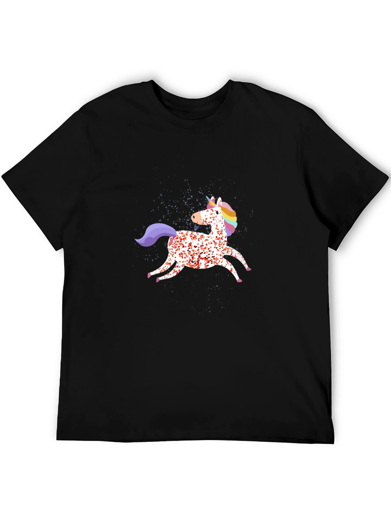 Unicorn Graphic Mens Black T-Shirt