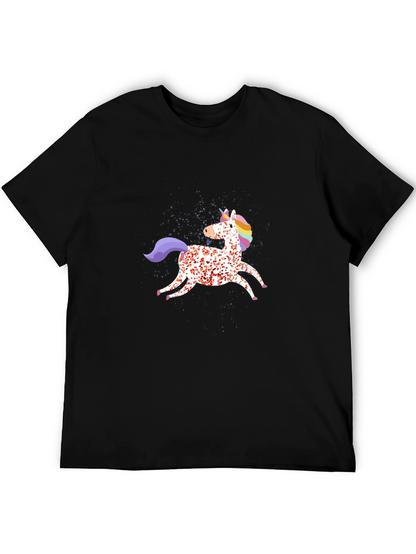 Unicorn Graphic Mens Black T-Shirt