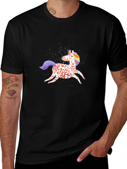 Unicorn Graphic Mens Black T-Shirt