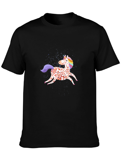 Unicorn Graphic Mens Black T-Shirt