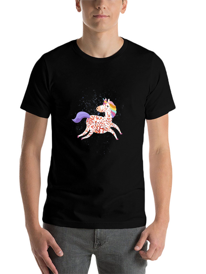Unicorn Graphic Mens Black T-Shirt