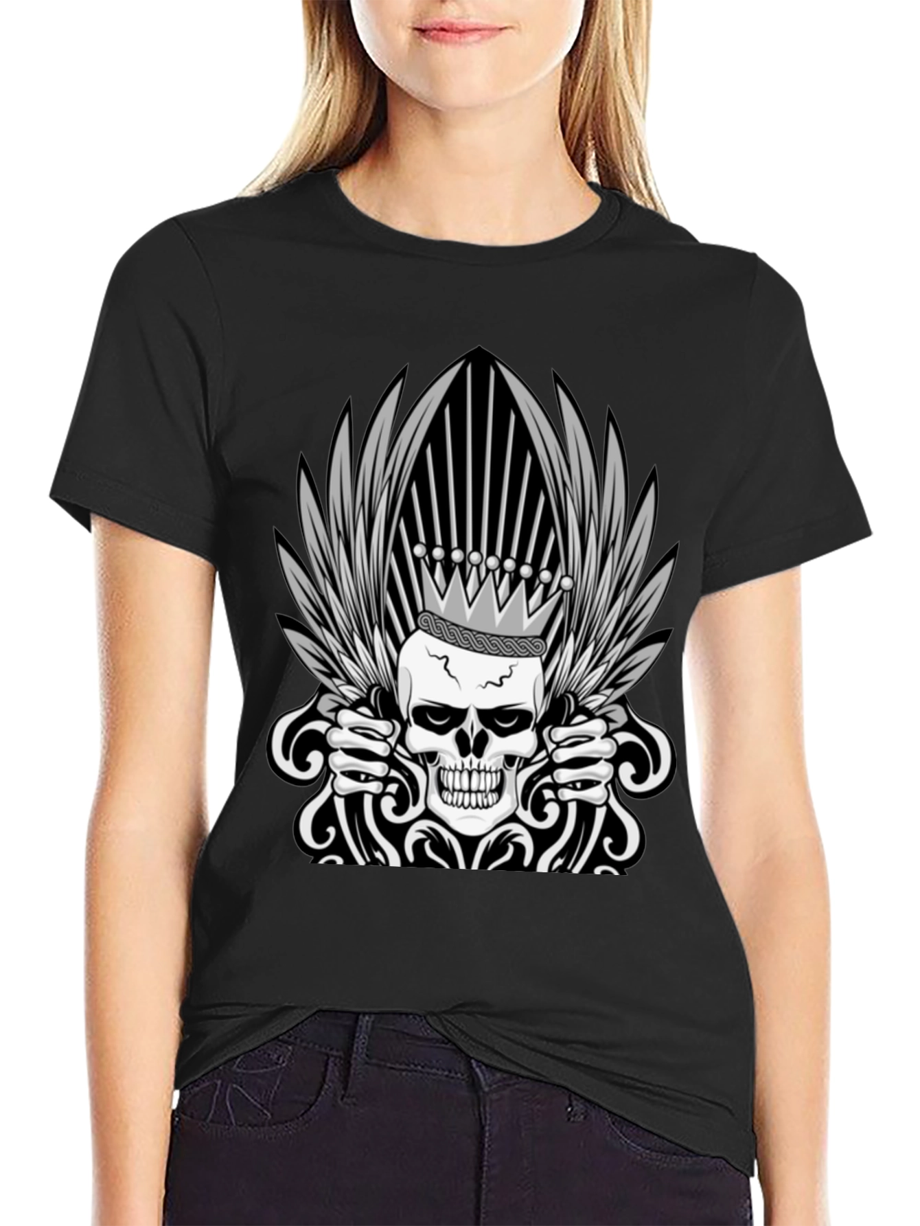 Skull Crown T-Shirt - Edgy Graphic Tee