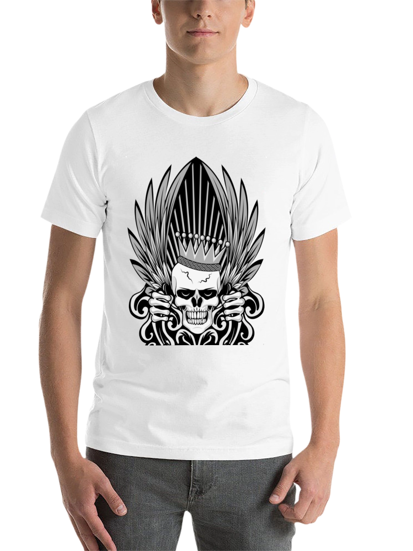 Skull Crown T-Shirt - Edgy Graphic Tee