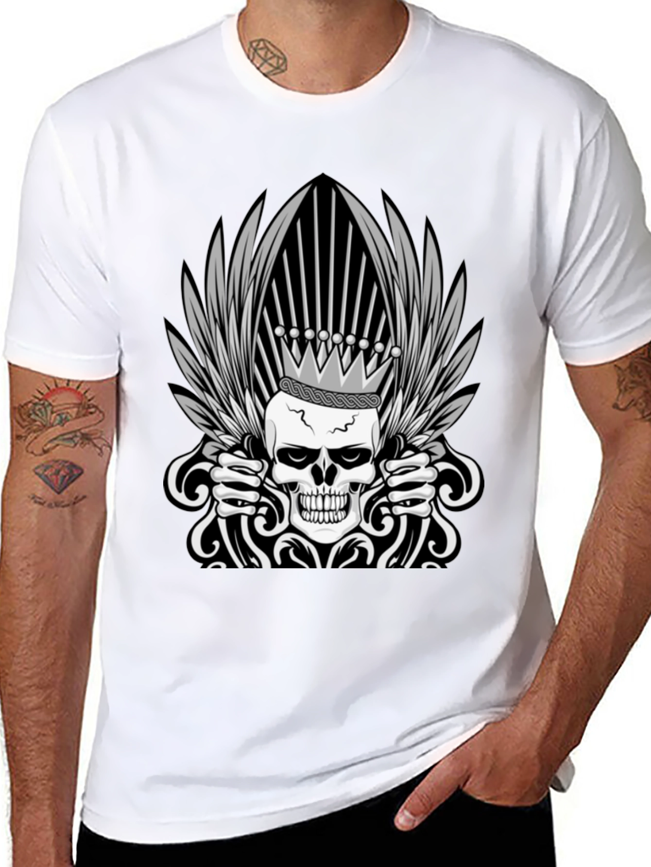 Skull Crown T-Shirt - Edgy Graphic Tee