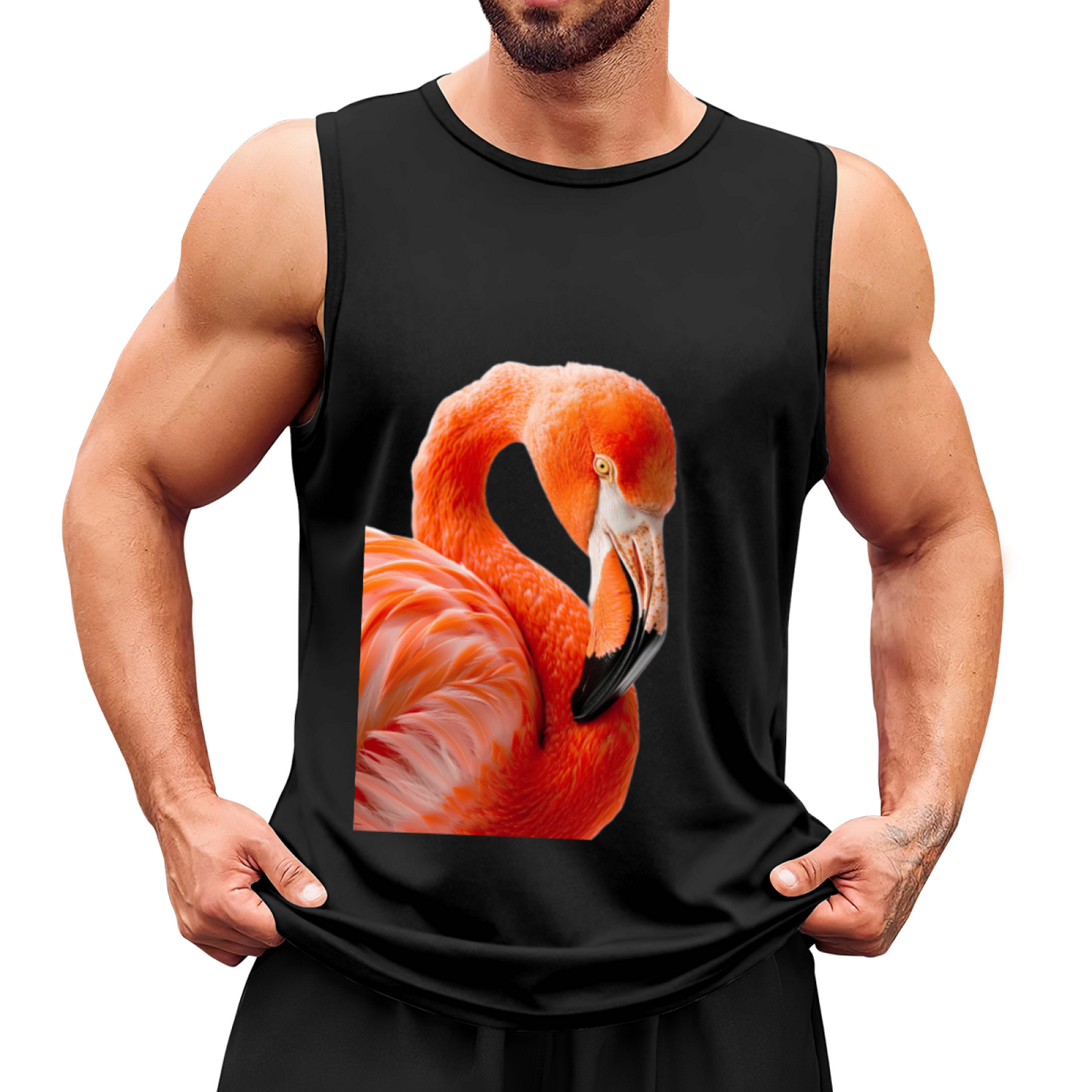Vivid Realistic Pink Flamingo Tropical Summer Tank Top