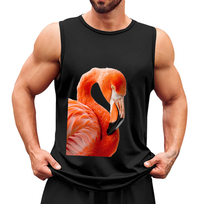 Vivid Realistic Pink Flamingo Tropical Summer Tank Top