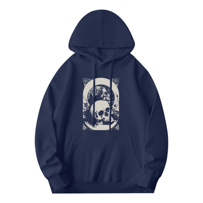 Vintage Skull Art Gothic Hoodie, Cozy Dark Street Sweatshirt