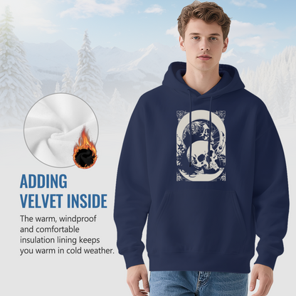 Vintage Skull Art Gothic Hoodie, Cozy Dark Street Sweatshirt