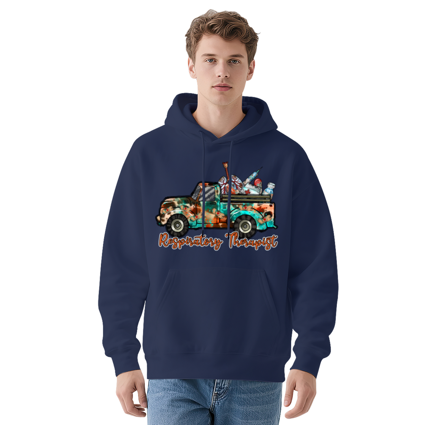 Respiratory Therapist Vintage Truck White Hoodie, Medical Worker Soft Comfort Top