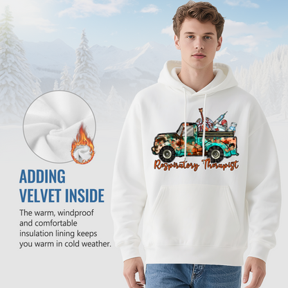 Respiratory Therapist Vintage Truck White Hoodie, Medical Worker Soft Comfort Top