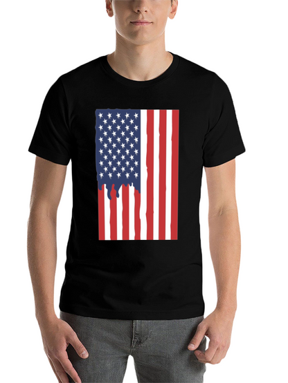 American Flag Dripping T-Shirt - Patriotic USA Pride Tee