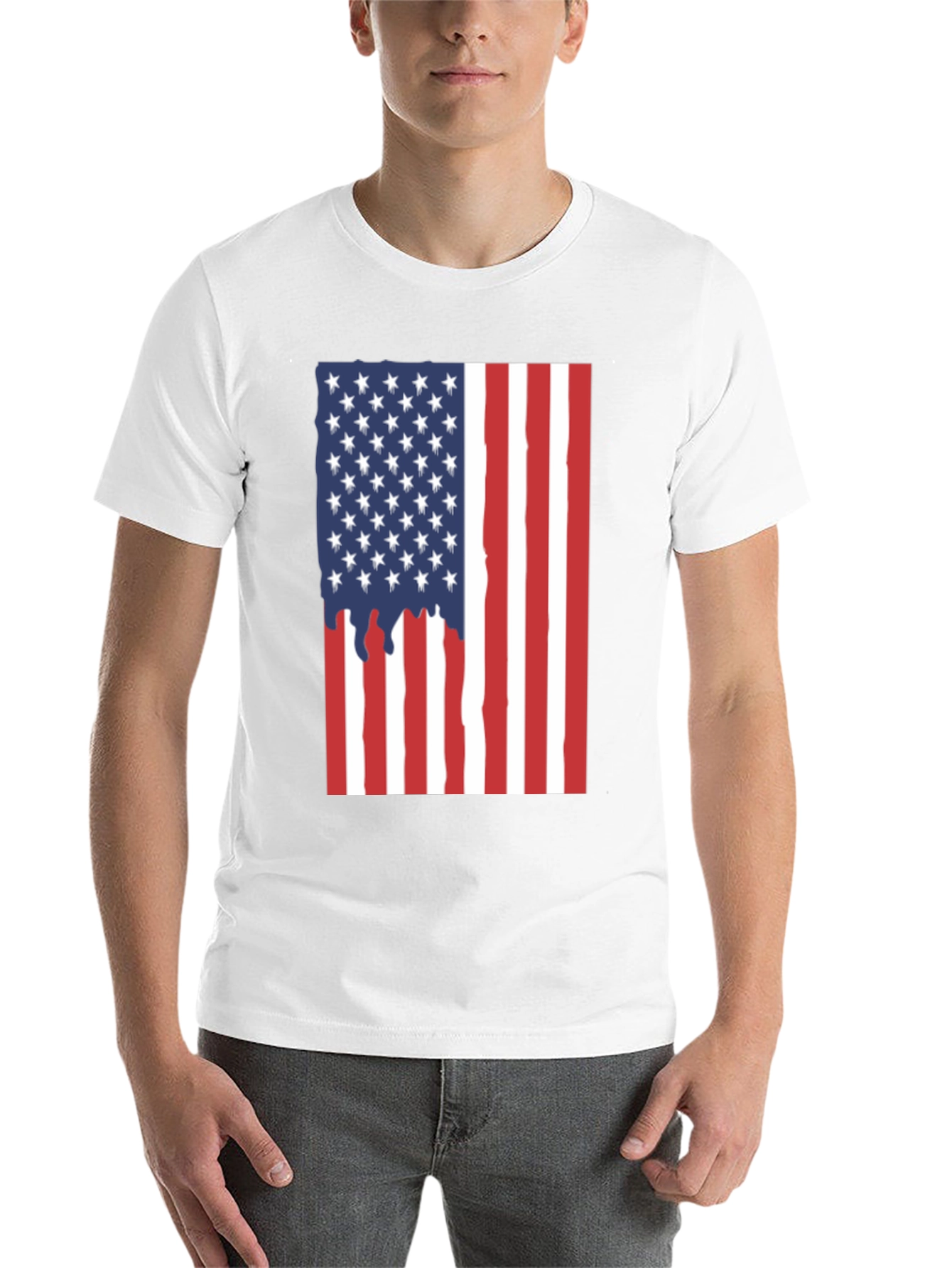 American Flag Dripping T-Shirt - Patriotic USA Pride Tee