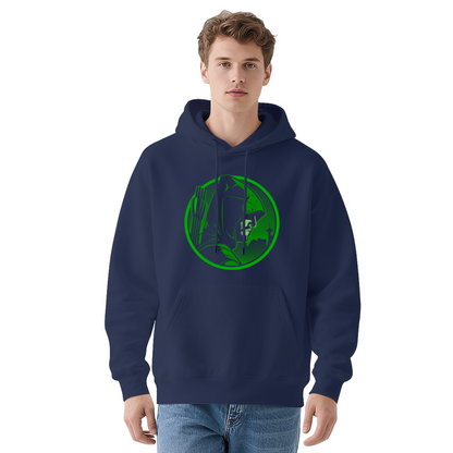 Green Arrow Superhero Minimal White Hoodie, All-Match Comfort Casual Hooded Top