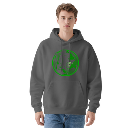Green Arrow Superhero Minimal White Hoodie, All-Match Comfort Casual Hooded Top