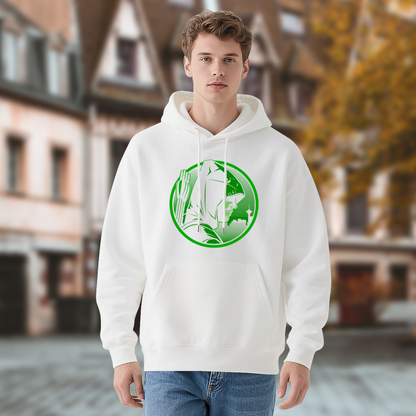 Green Arrow Superhero Minimal White Hoodie, All-Match Comfort Casual Hooded Top