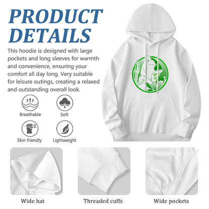 Green Arrow Superhero Minimal White Hoodie, All-Match Comfort Casual Hooded Top