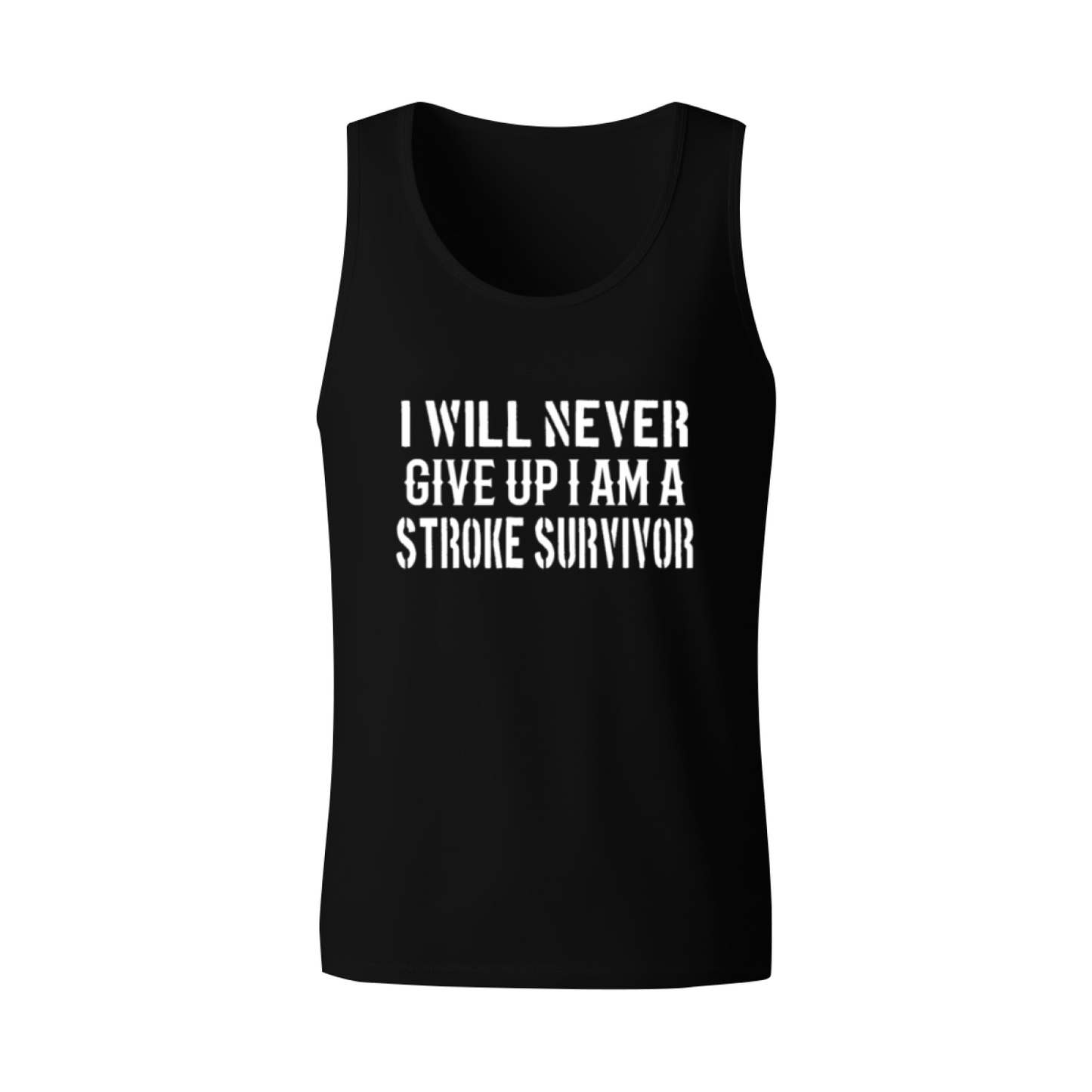 Stroke Survivor Never Give Up Inspirational Mens Cotton Tank