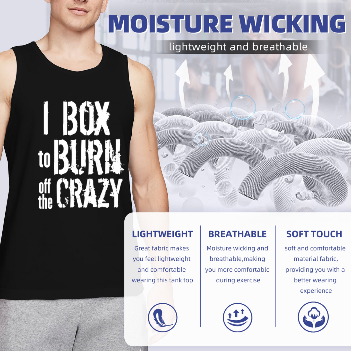 I Box To Burn Off Crazy Boxing Workout Tank Top