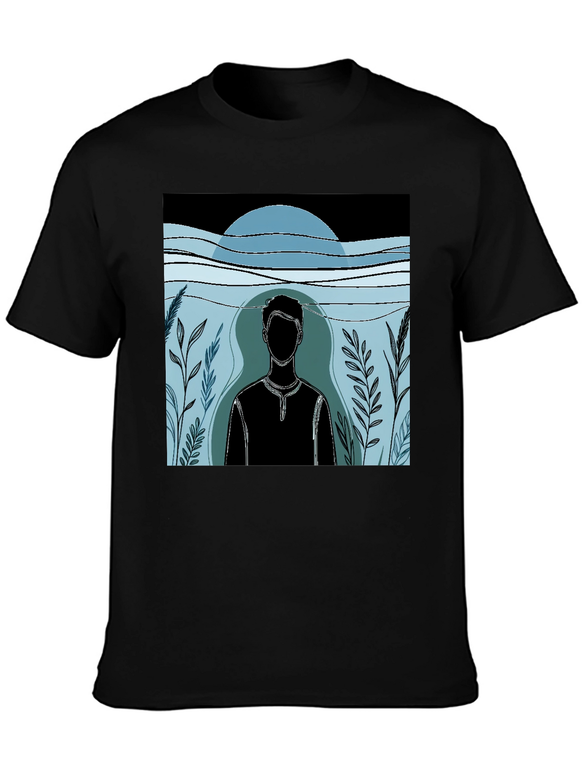 Abstract Man Graphic Black T-Shirt