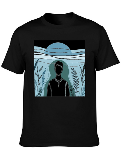 Abstract Man Graphic Black T-Shirt