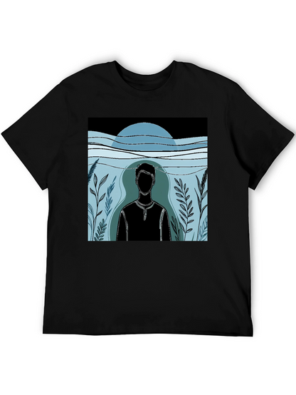 Abstract Man Graphic Black T-Shirt