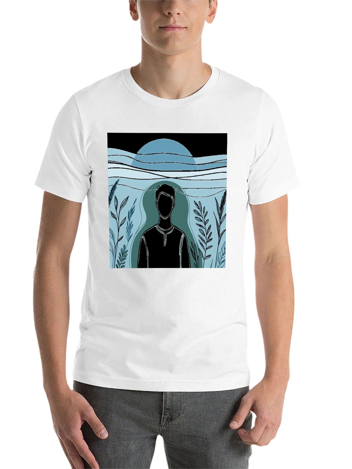Abstract Man Graphic Black T-Shirt