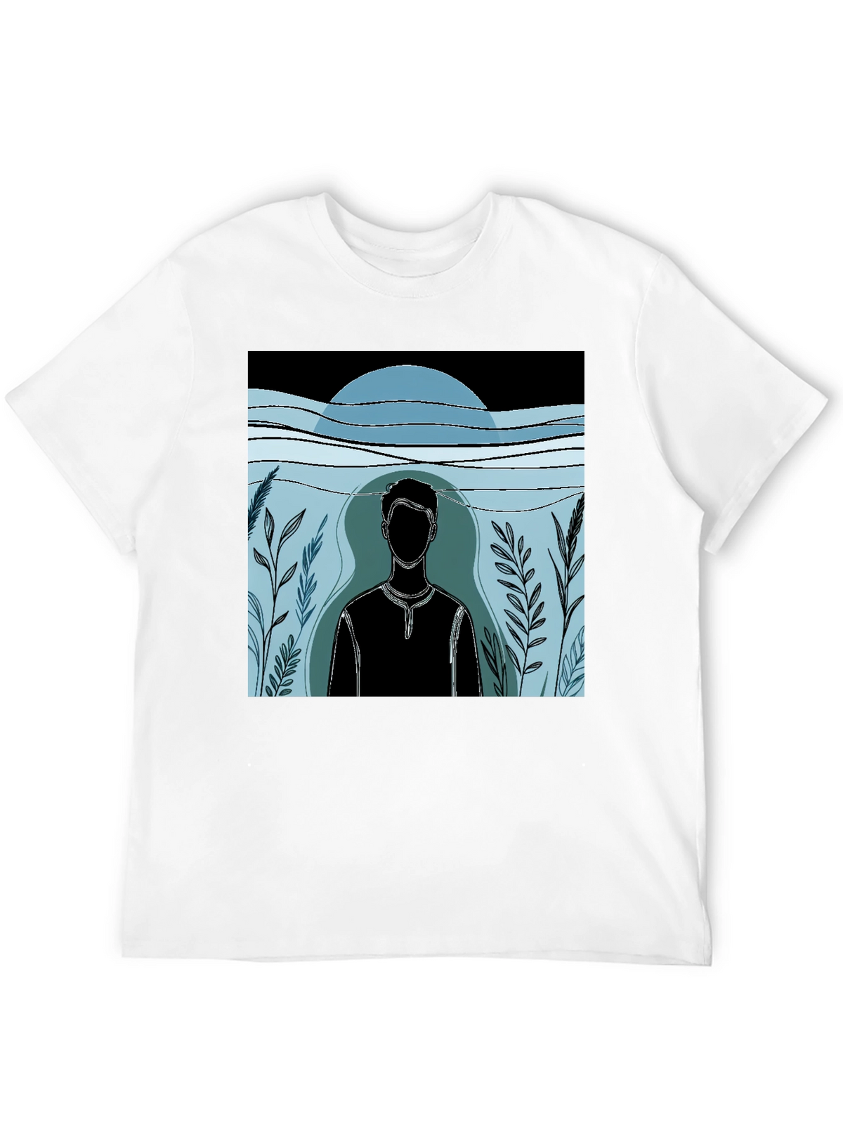 Abstract Man Graphic Black T-Shirt