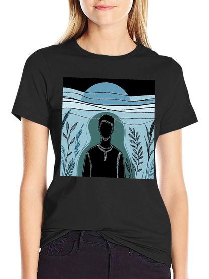 Abstract Man Graphic Black T-Shirt