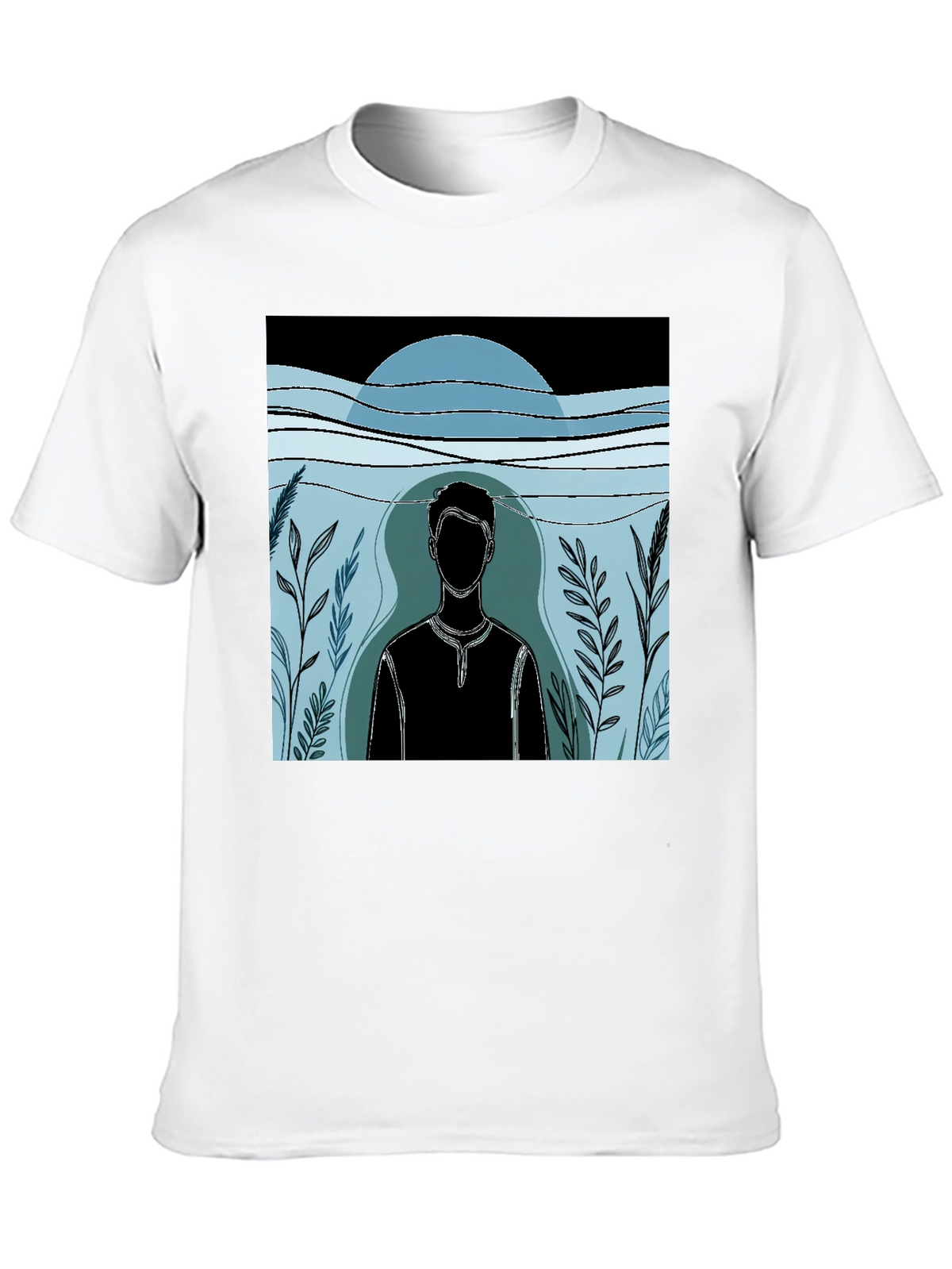 Abstract Man Graphic Black T-Shirt