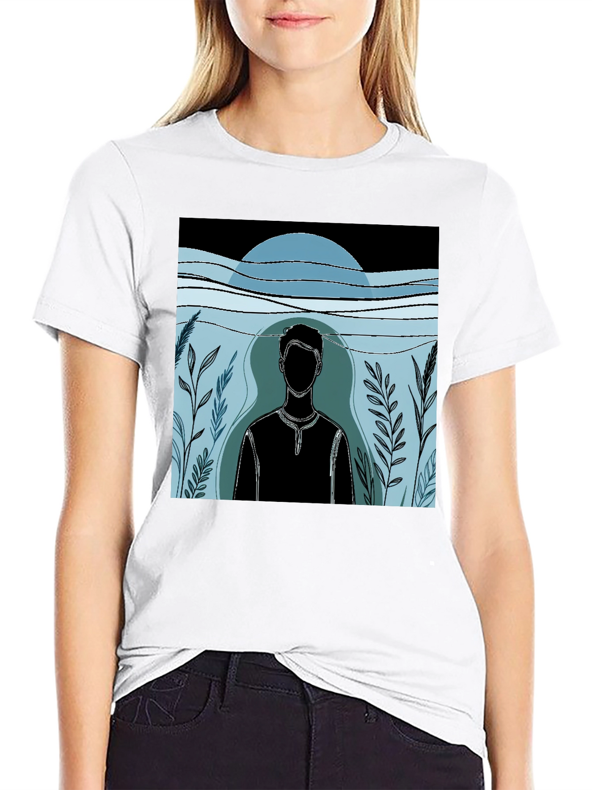 Abstract Man Graphic Black T-Shirt