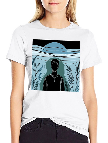 Abstract Man Graphic Black T-Shirt