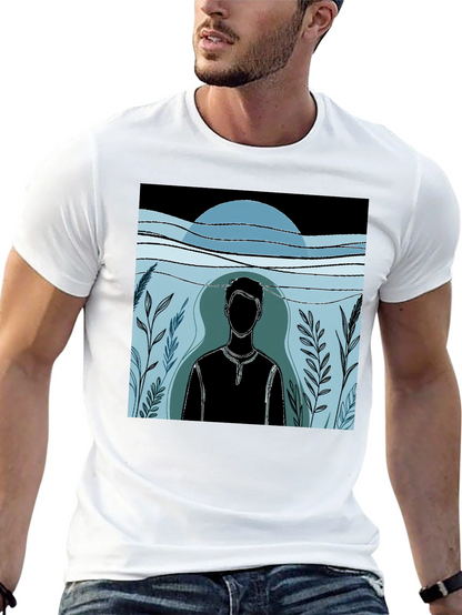 Abstract Man Graphic Black T-Shirt