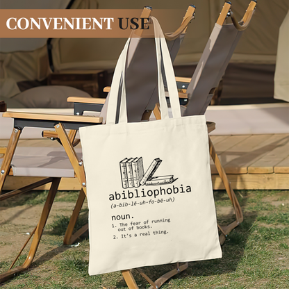 Bibliophile Definition Art Canvas Bag | Unique Book Fan Thickened Student Tote