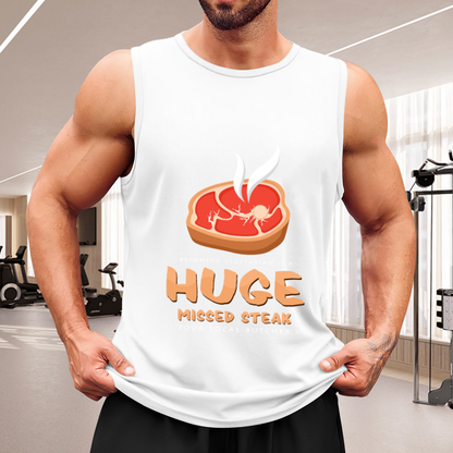 Huge Missed Steak Funny Butcher Graphic Tank Top