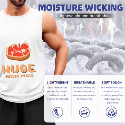 Huge Missed Steak Funny Butcher Graphic Tank Top